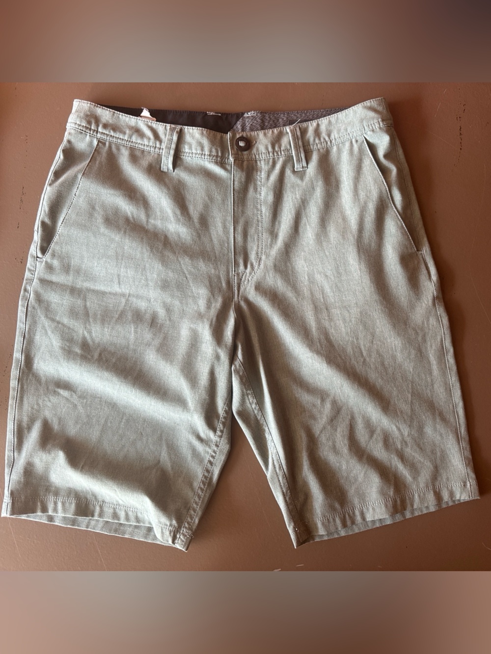 Volcom Men's Olive Utility Flat-Front Shorts